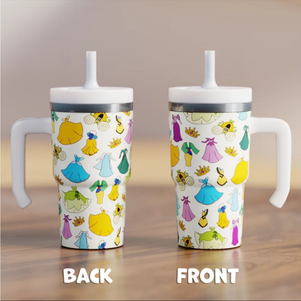 Colorful Princess Tumbler with Straw
